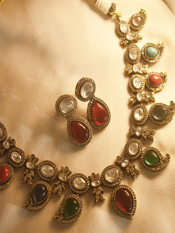 Multi Colour Kundan Nacklace Set