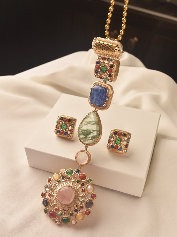 MultiFusionTieredLongPendantNecklace