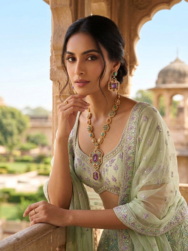  multi color long necklace set 
