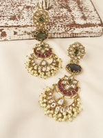 Load image into Gallery viewer, Multi color Long Earring | Long Kundan Earring
