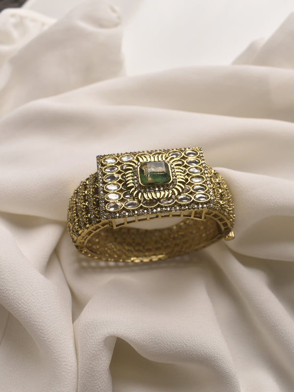 Beautiful Green Stone Bracelet | Multiple Kundan Bracelet