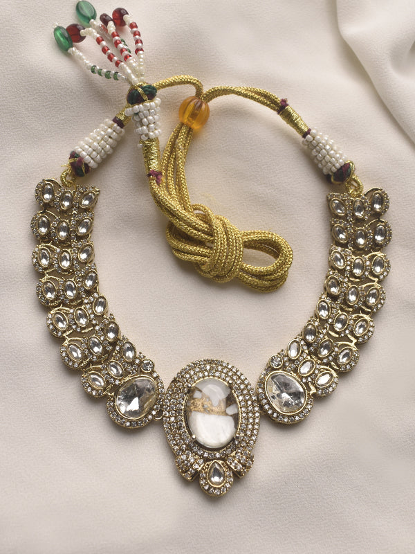 Multiple Stones Necklace Set | Beautiful Stone Necklace Set