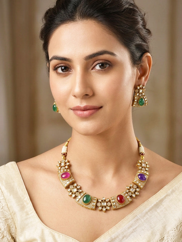 Necklace with Colorful Gemstones