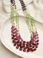 Load image into Gallery viewer, Necklace with Red, Green, and Purple Beads 
