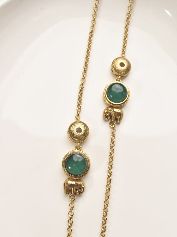 Necklace with Red and Green Accents 