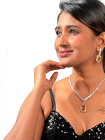 Load image into Gallery viewer, Necklace with a Yellow Gemstone Pendant 
