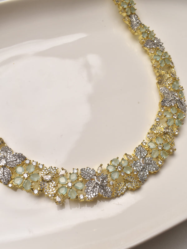 Necklace with Floral and Butterfly Designs 