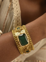 Golden polish Bracelet | Green Stone Bracelet