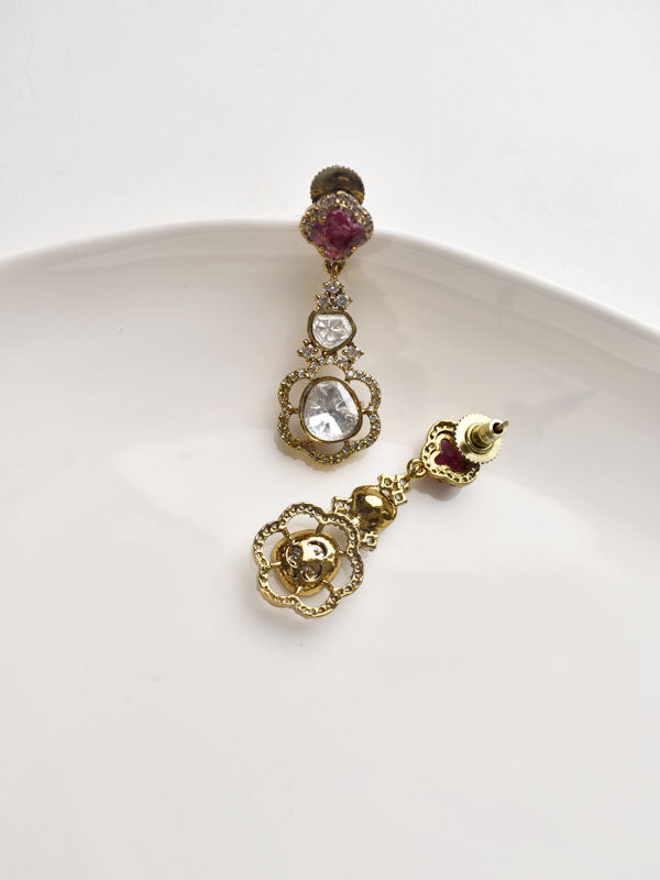Ornate earrings with gemstones 