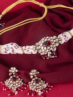 Load image into Gallery viewer, Ornate Choker set with Kundan and Red Stones 
