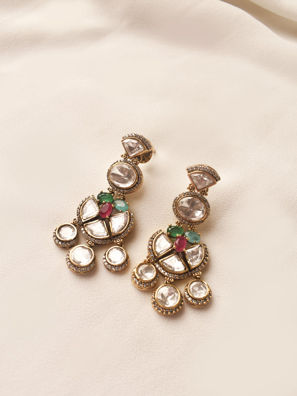 Ornate Earrings with Gemstones 