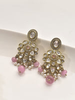 Load image into Gallery viewer, Ornate earrings with pink gemstones o
