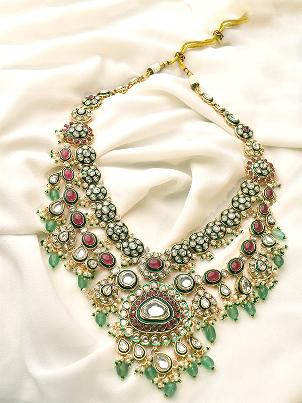 Ornate necklace with gemstones 