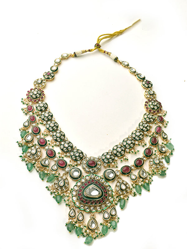 Ornate necklace with gemstones 