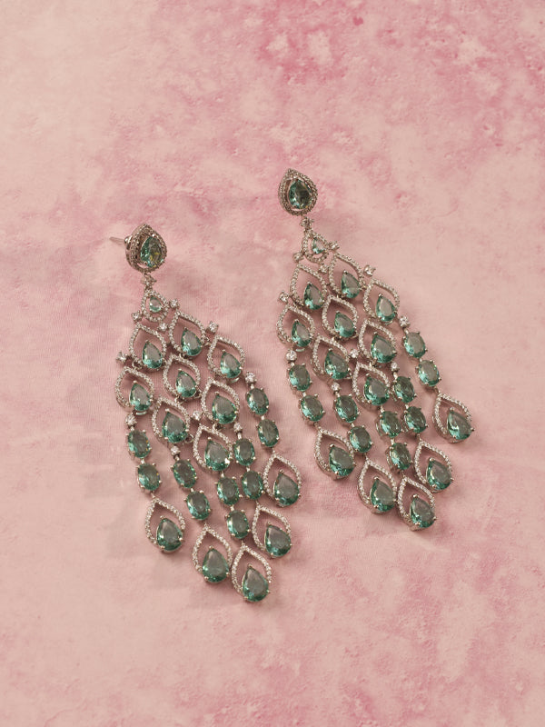 Pair of Green Gemstone Earrings 