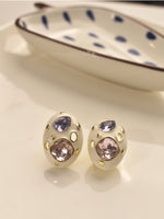 Load image into Gallery viewer, Pair of earrings with gemstones 
