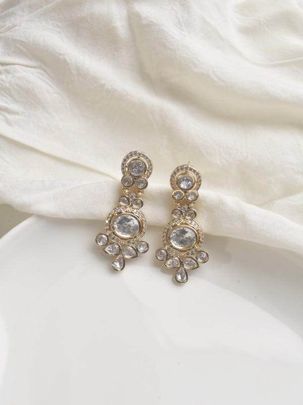 Pair of gold and crystal earrings 