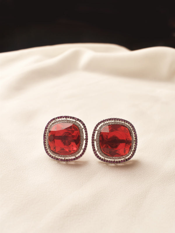 Pair of red Gemstone Earring