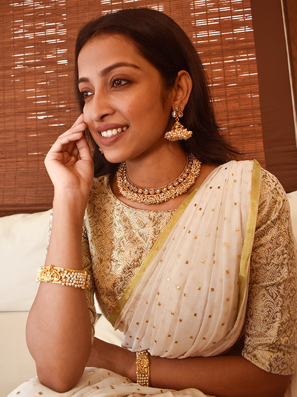 Pearl Set In Gold