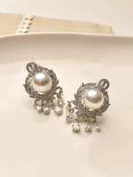 Load image into Gallery viewer, Pearl Earrings with Stone
