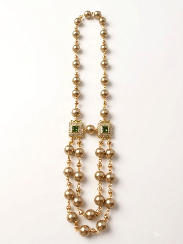 Champagne golden double strand pearl mala