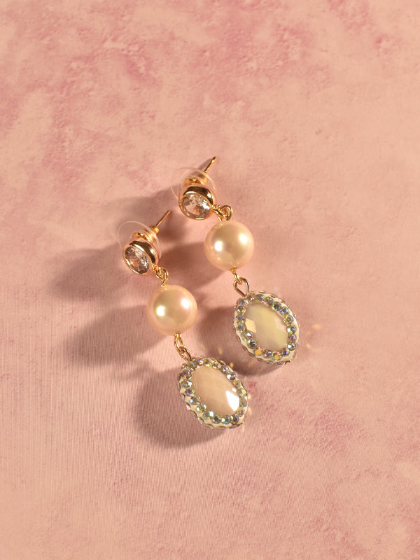 Pearl and gemstone earrings 