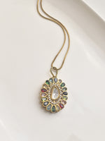 Load image into Gallery viewer, Pendant Set with Kundan and Multi Color Stones 
