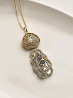 Load image into Gallery viewer, Pendant Set with a Kundan Stylish Kundan Pendant Set
