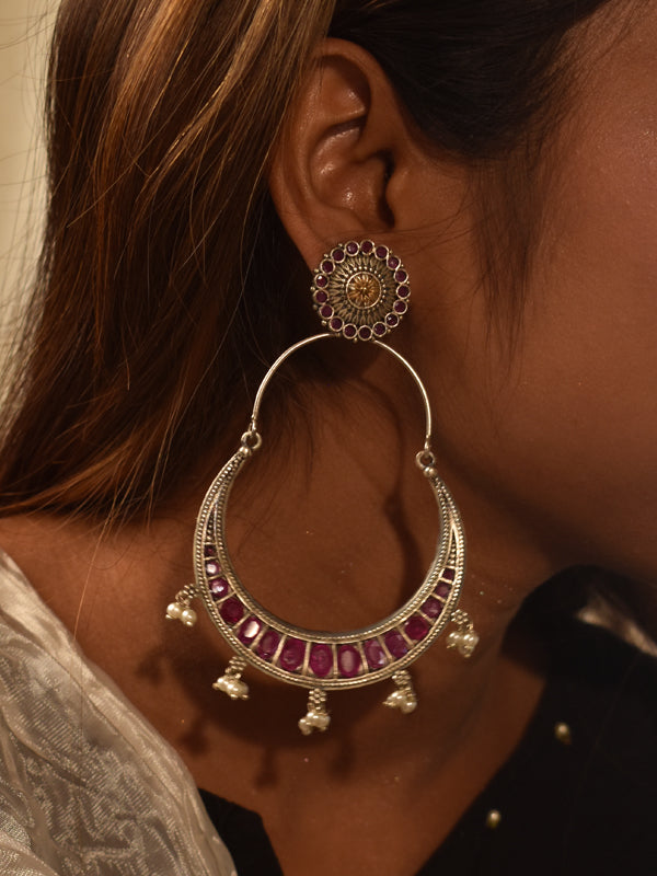 Pink Earrings Stone