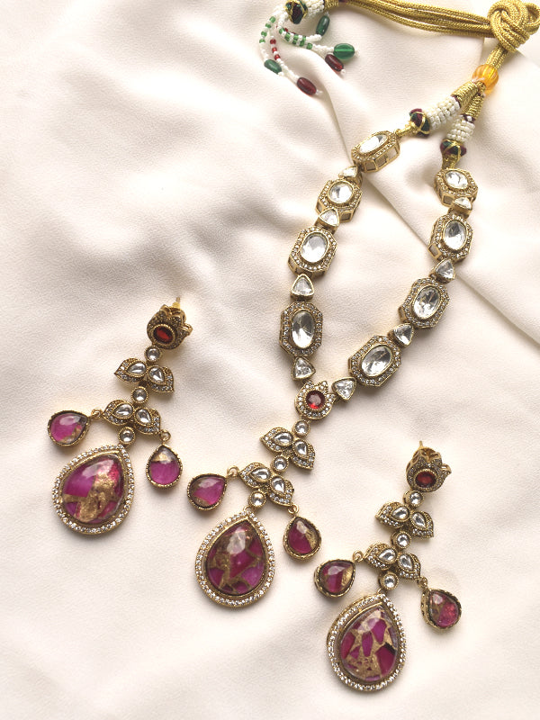Pink Kundan Necklace set | White Kundan Necklace set
