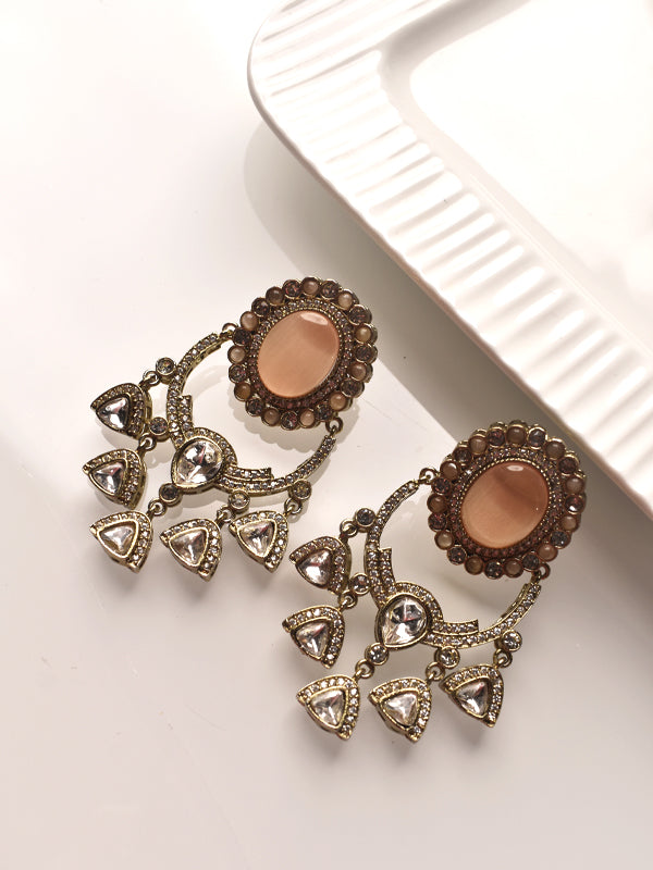 Stylish Kundan Earring | White Stone Earring