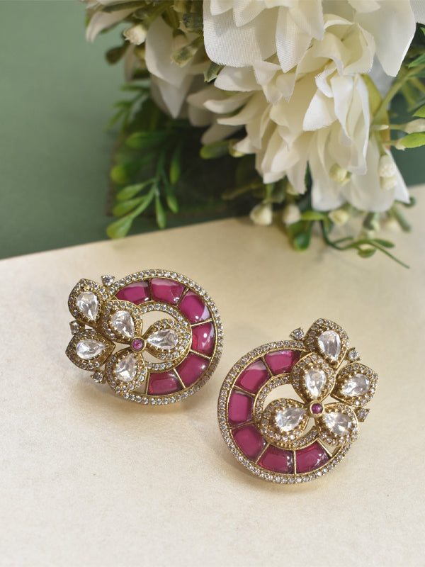 Pink Stone Earrings