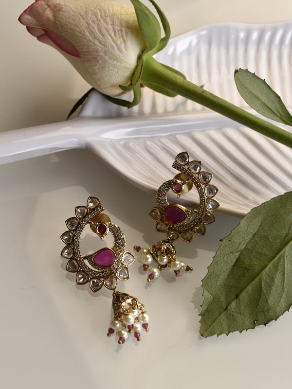 Pink Stone Earrings