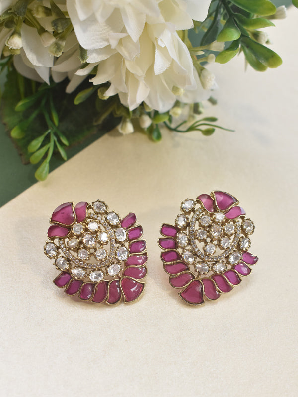 Pink Stone Earrings