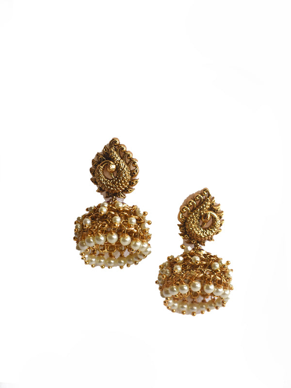 Pink Stone Jhumka