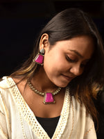 Load image into Gallery viewer, Pink Stone Necklace Set
