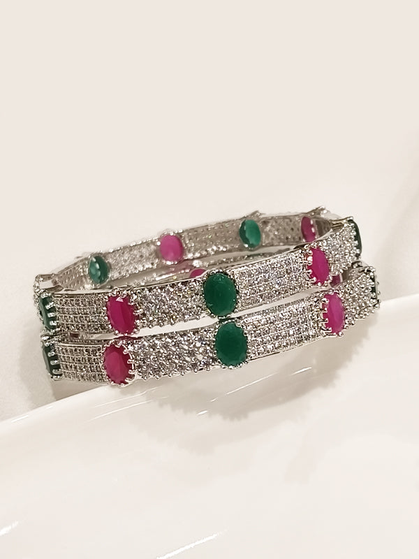 Pink and Green AD Bangles