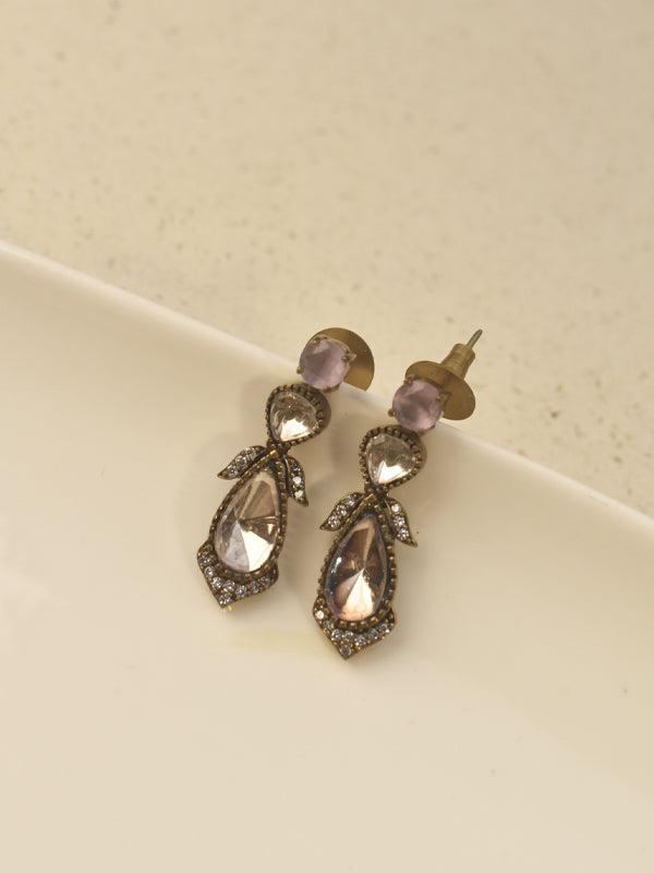 Pink and white Stone Earrings
