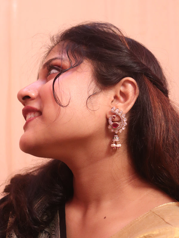 Pink Stone Earrings | Kundan Earrings