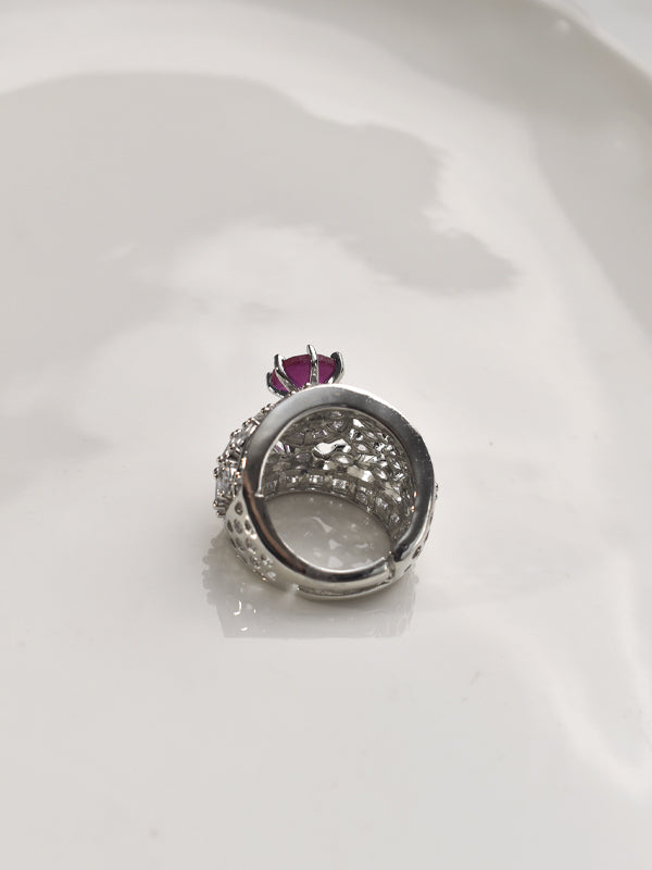 Purple Gemstone and Ad Finger Ring