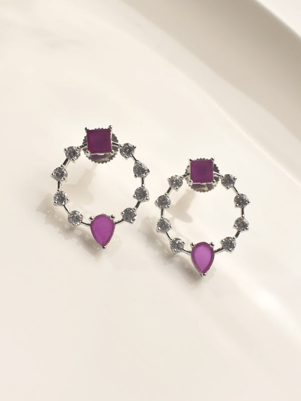 Purple Gemstones Stud 