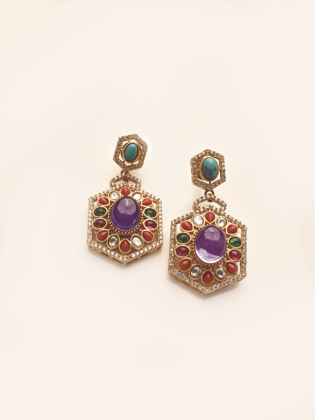Purple Stone Earring