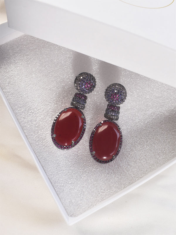 Red Earrings | Stone Earrings