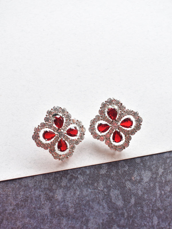 Red Flower Earring