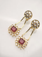 Load image into Gallery viewer, Red Kundan Earring

