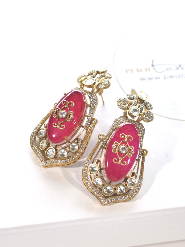 Red Kundan Earrings | Kundan Earring