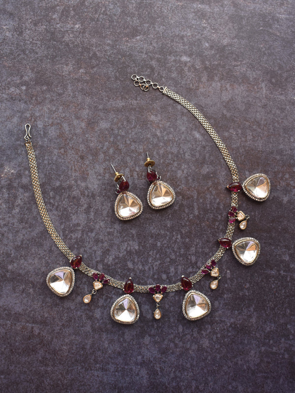 Red Kundan Necklace Set