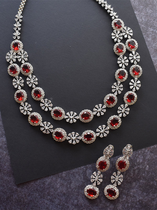 Red Stone Necklace Set