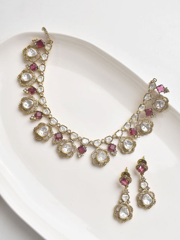 Red Kundan Necklace 