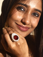 Load image into Gallery viewer, Red Stone Finger Ring | Stone Ring
